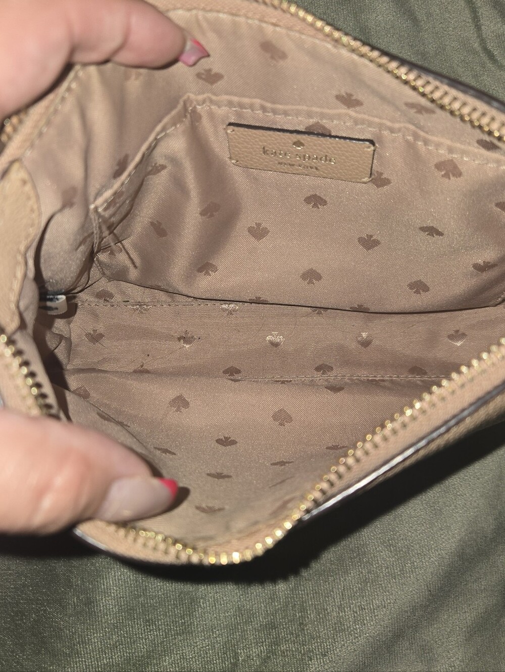 kate spade pebbled leather crossbody in taupe beige - Picture 4 of 8